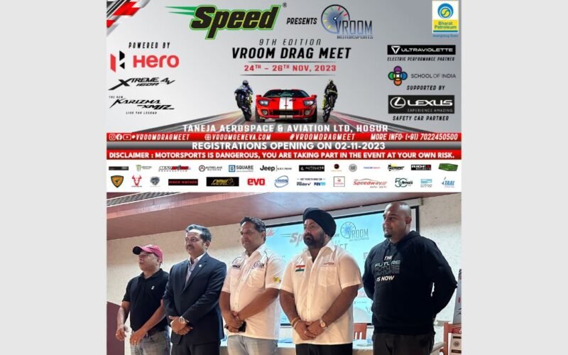 Speed Presents Vroom Drag Meet 9th Edition, Powered by Hero MotoCorp and Electric Performance Partner Ultraviolette