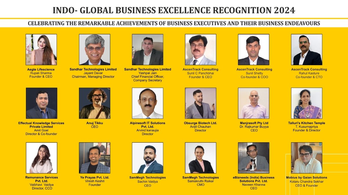 Indo- Global Business Excellence Recognition 2024