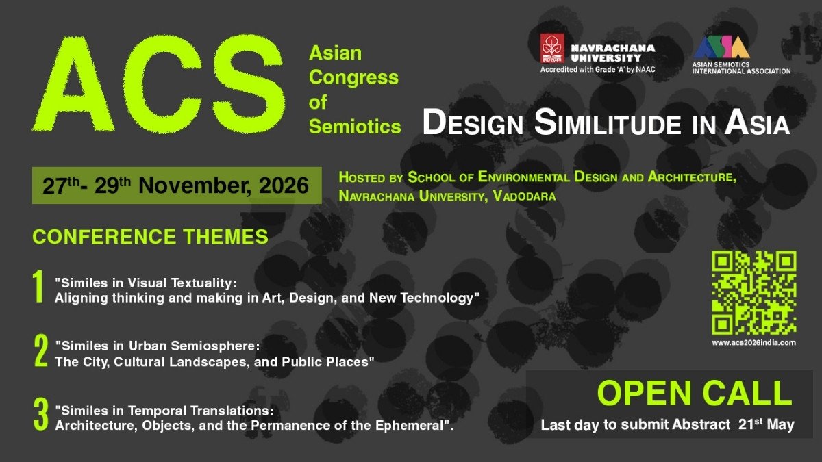 ACS 2026 – Asian Congress of Semiotics at Navrachana University, Vadodara