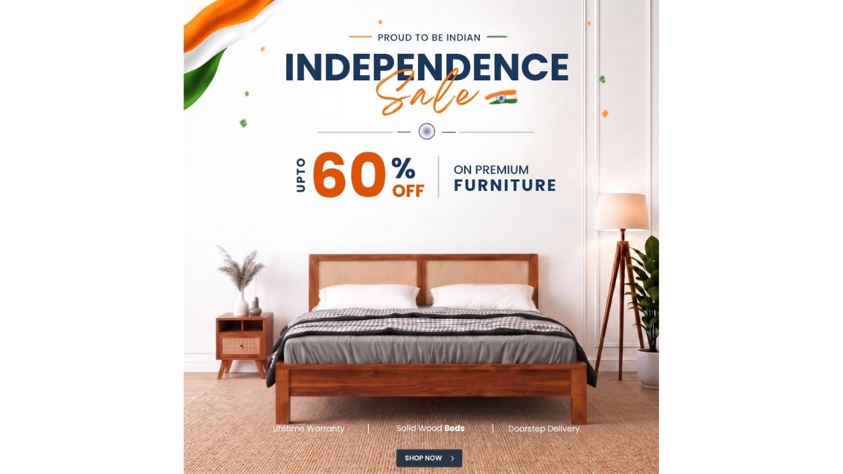 Saraf Furniture Celebrates Independence Day with Blockbuster ‘Upto 60% Off’ Sale on Premium Solid Wood Furniture