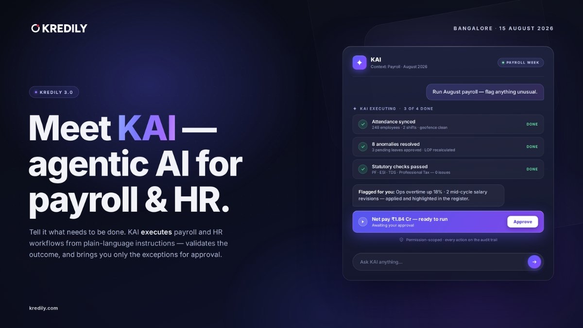 Kredily 3.0 Launches KAI, Agentic AI for Payroll and HR, and Expands into AI-Powered Managed Payroll Services
