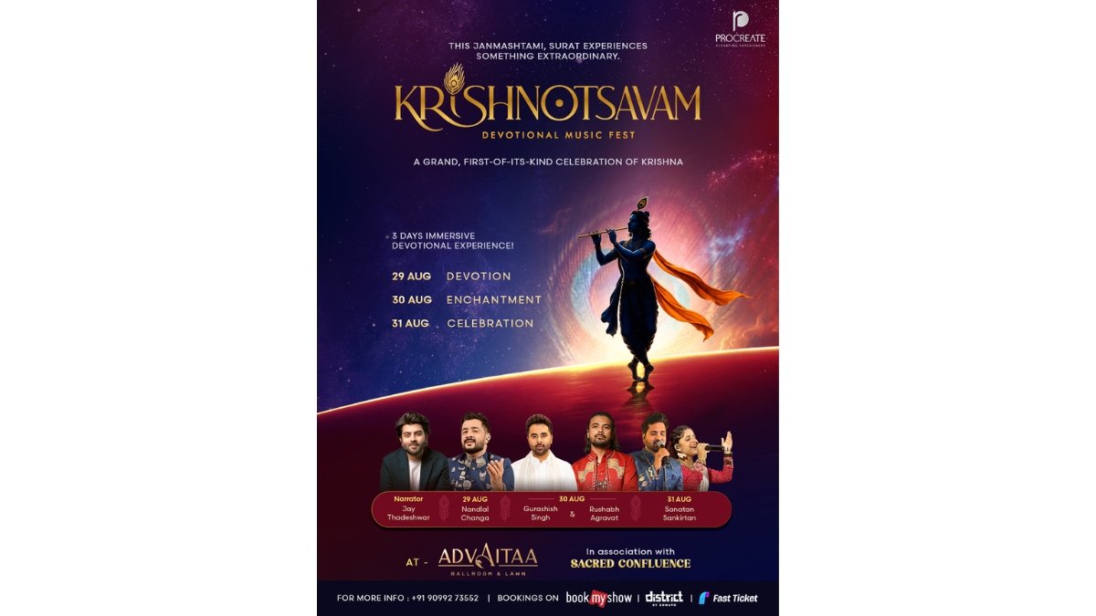 Surat To Host Three-Day ‘Krishnotsavam 2026’ — A Unique Confluence of Devotion, Music & Celebration