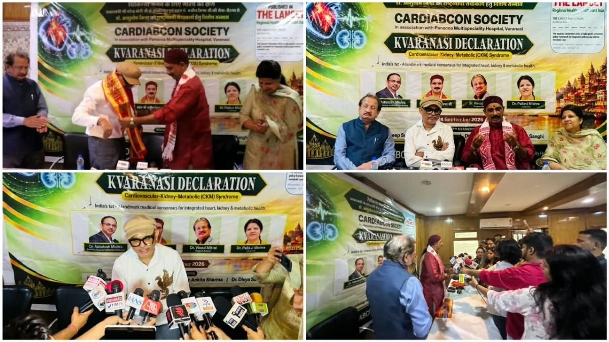 Dr. Ashutosh Mishra Honoured at CKM Health Press Conference, Felicitated by Mahant Pt. Ajit Mishra